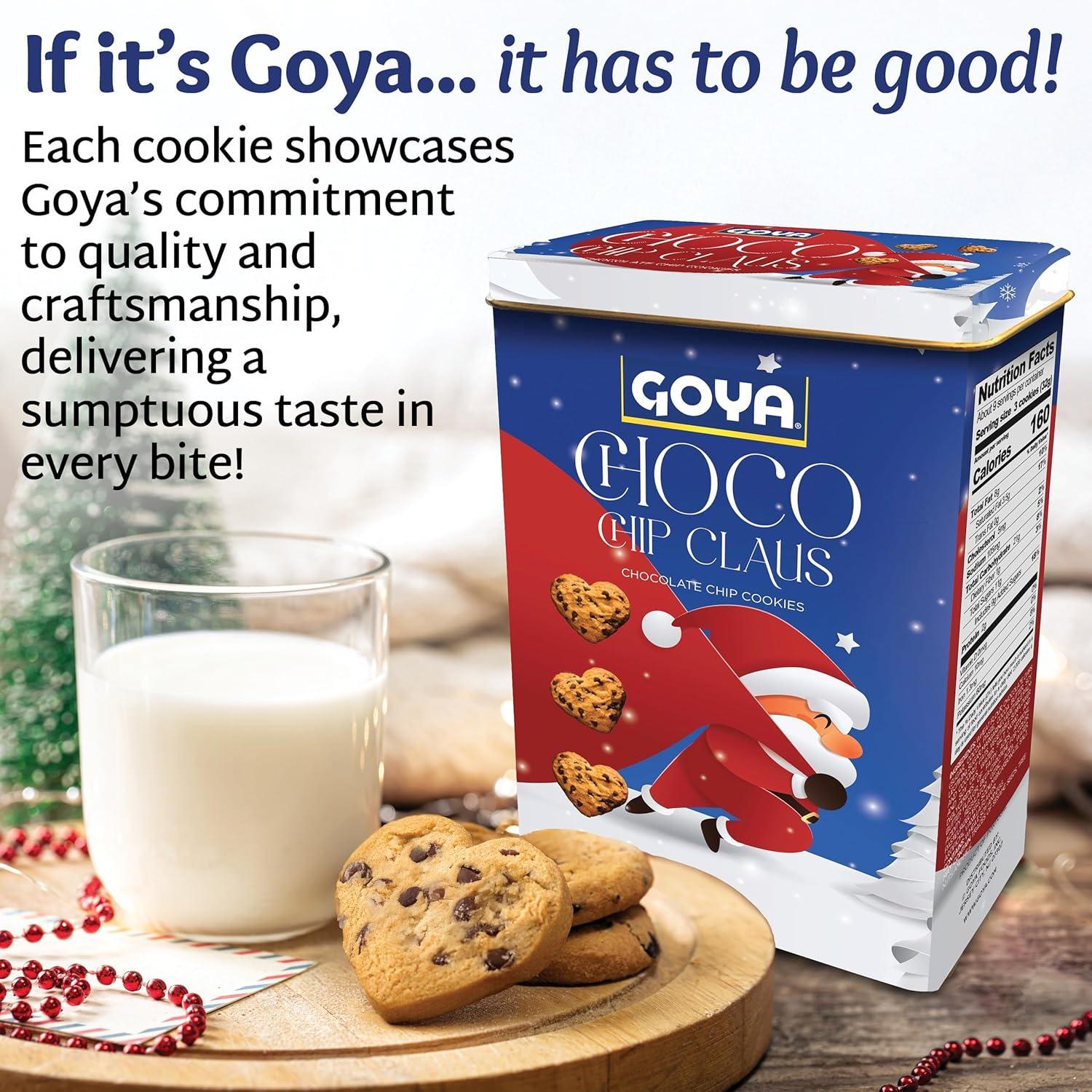 image:imageGoya Christmas Cookie Gift Collection Festive Chocolate Claus Chip HeartShaped Christmas Cookies in Tin Holiday Treats for Family amp Friends 95 oz