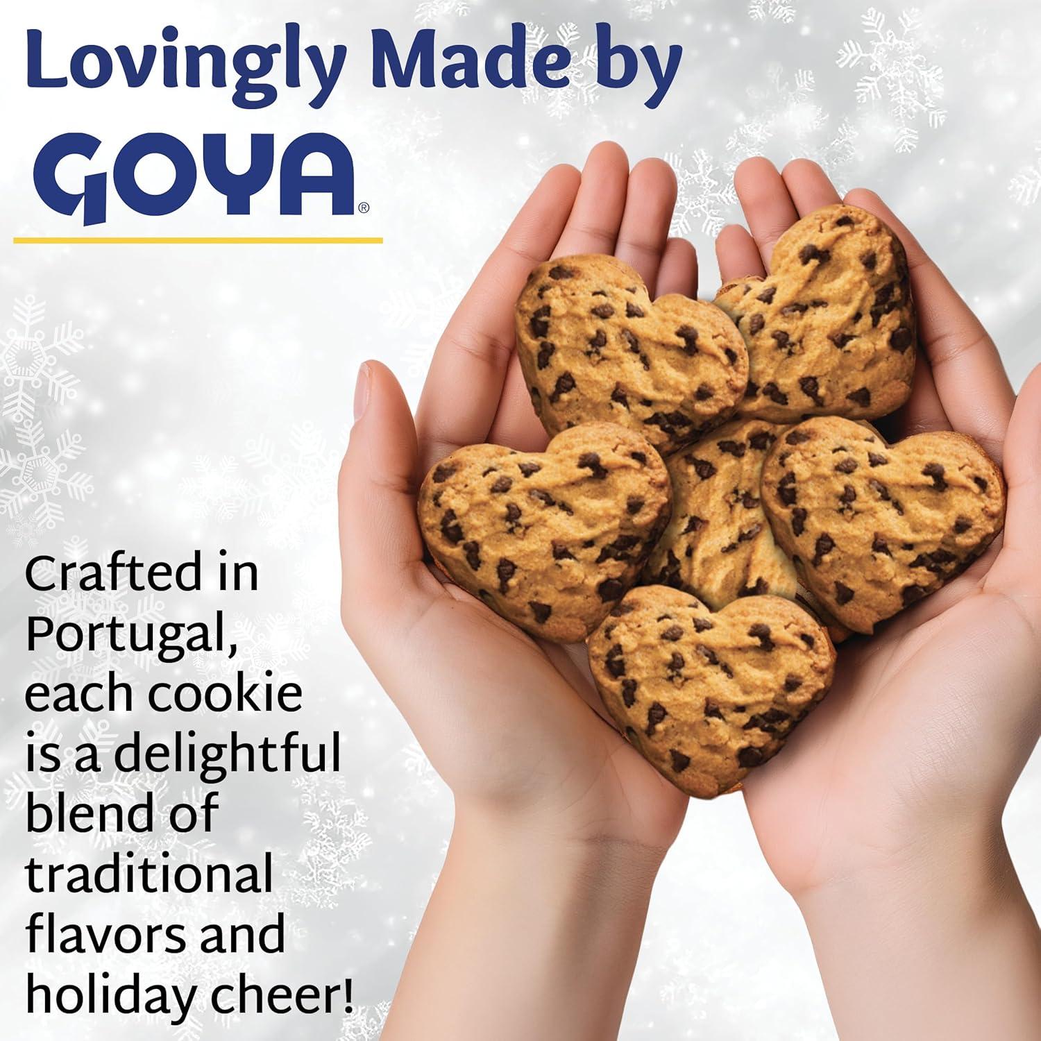 image:imageGoya Christmas Cookie Gift Collection Festive Chocolate Claus Chip HeartShaped Christmas Cookies in Tin Holiday Treats for Family amp Friends 95 oz