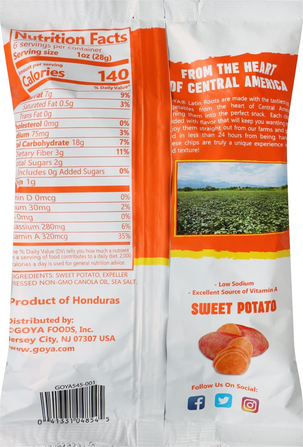 image:imageGoya Exotic Blend With Sea Salt Latin Roots Chips 6 Ounce Pack of 6Sweet Potato with Sea Salt