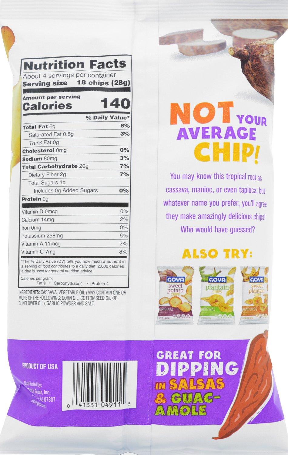image:imageGoya Foods Cassava Yuca Chips 4 Ounce Pack of 12Garlic