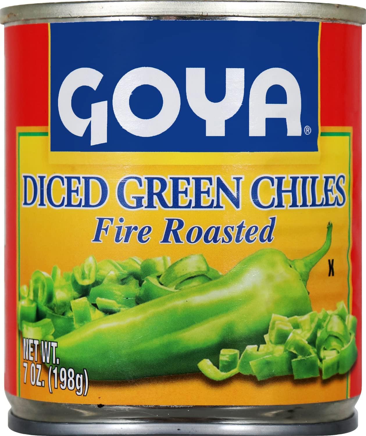 image:imageGoya Foods Diced Green Chiles Fire Roasted 7 Ounce Pack of 24