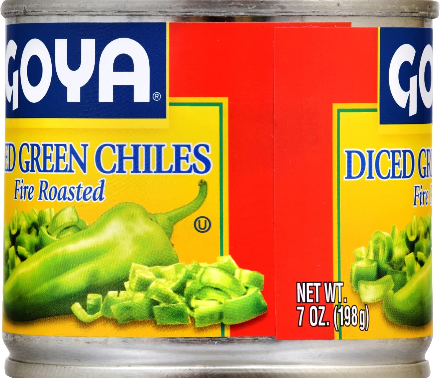image:imageGoya Foods Diced Green Chiles Fire Roasted 7 Ounce Pack of 24