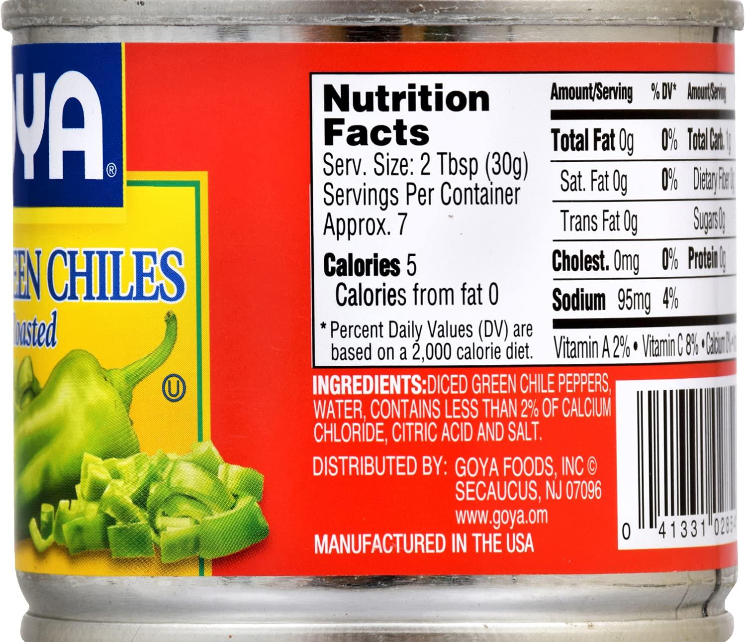 image:imageGoya Foods Diced Green Chiles Fire Roasted 7 Ounce Pack of 24