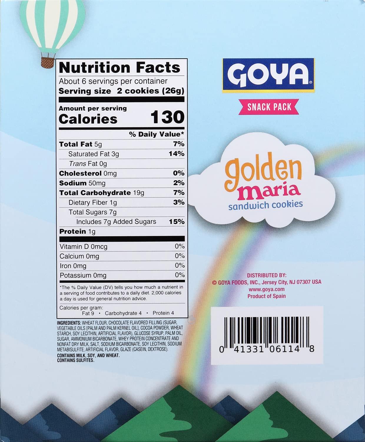 image:imageGoya Foods Golden Maria Sandwich Cookies 510 Ounce Pack of 8Chocolate Flavored Filling