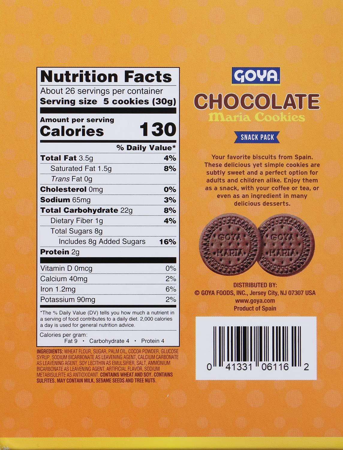 image:imageGoya Foods Golden Maria Sandwich Cookies with Chocolate Flavored Filling 51 Ounce Pack of 24Chocolate