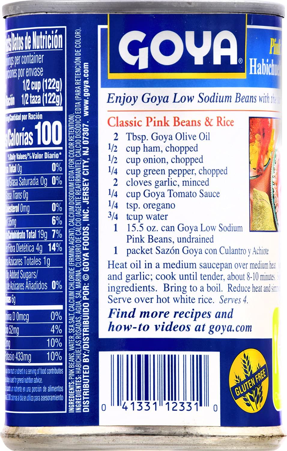 image:imageGoya Foods Low Sodium Pink Beans 155 Ounce Pack of 24155 Ounce