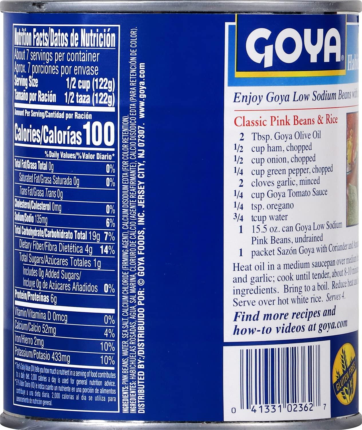 image:imageGoya Foods Low Sodium Pink Beans 155 Ounce Pack of 2429 Ounce