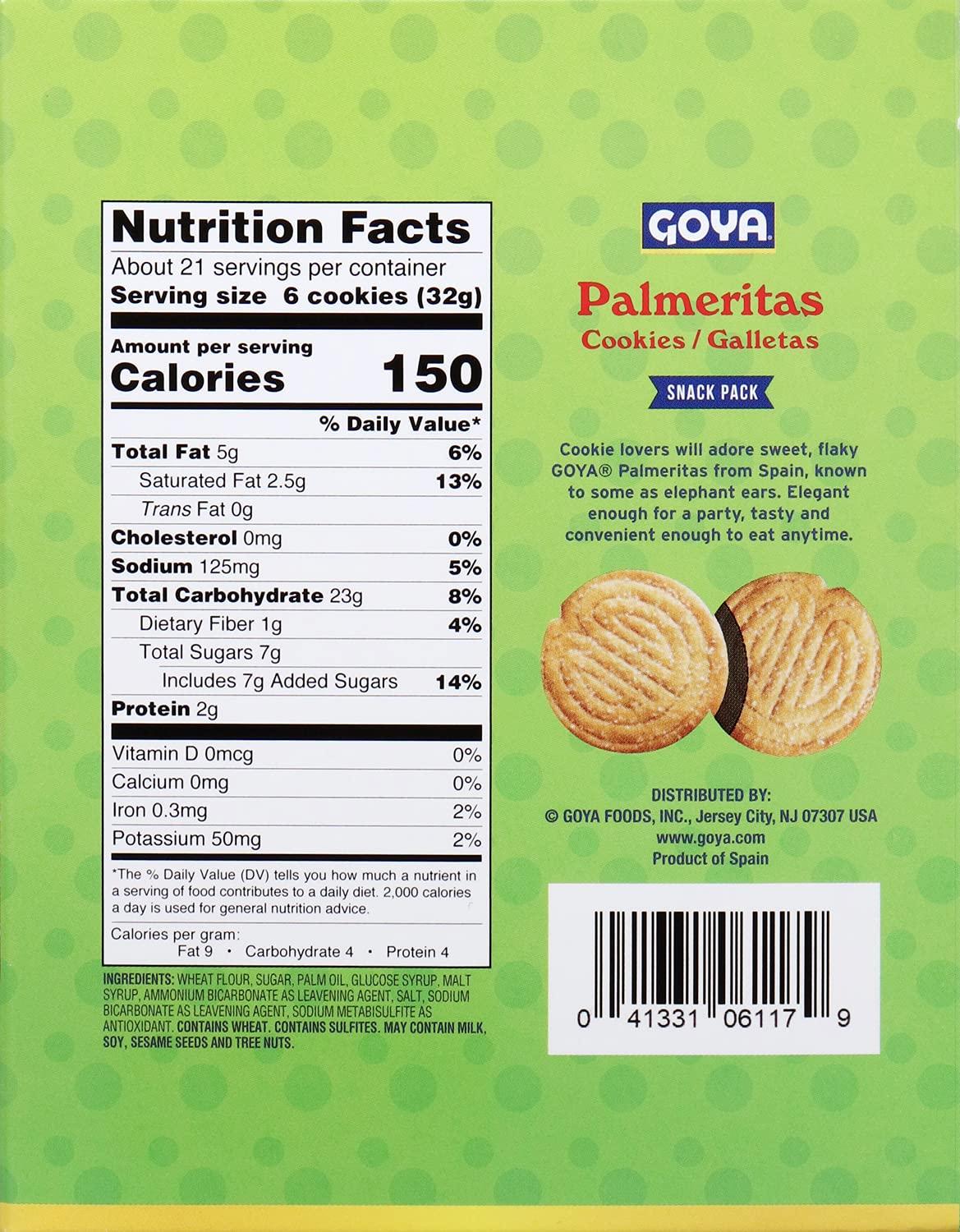 image:imageGoya Foods Palmerita Cookies 582 Ounce Pack of 163 Ounce Pack of 8