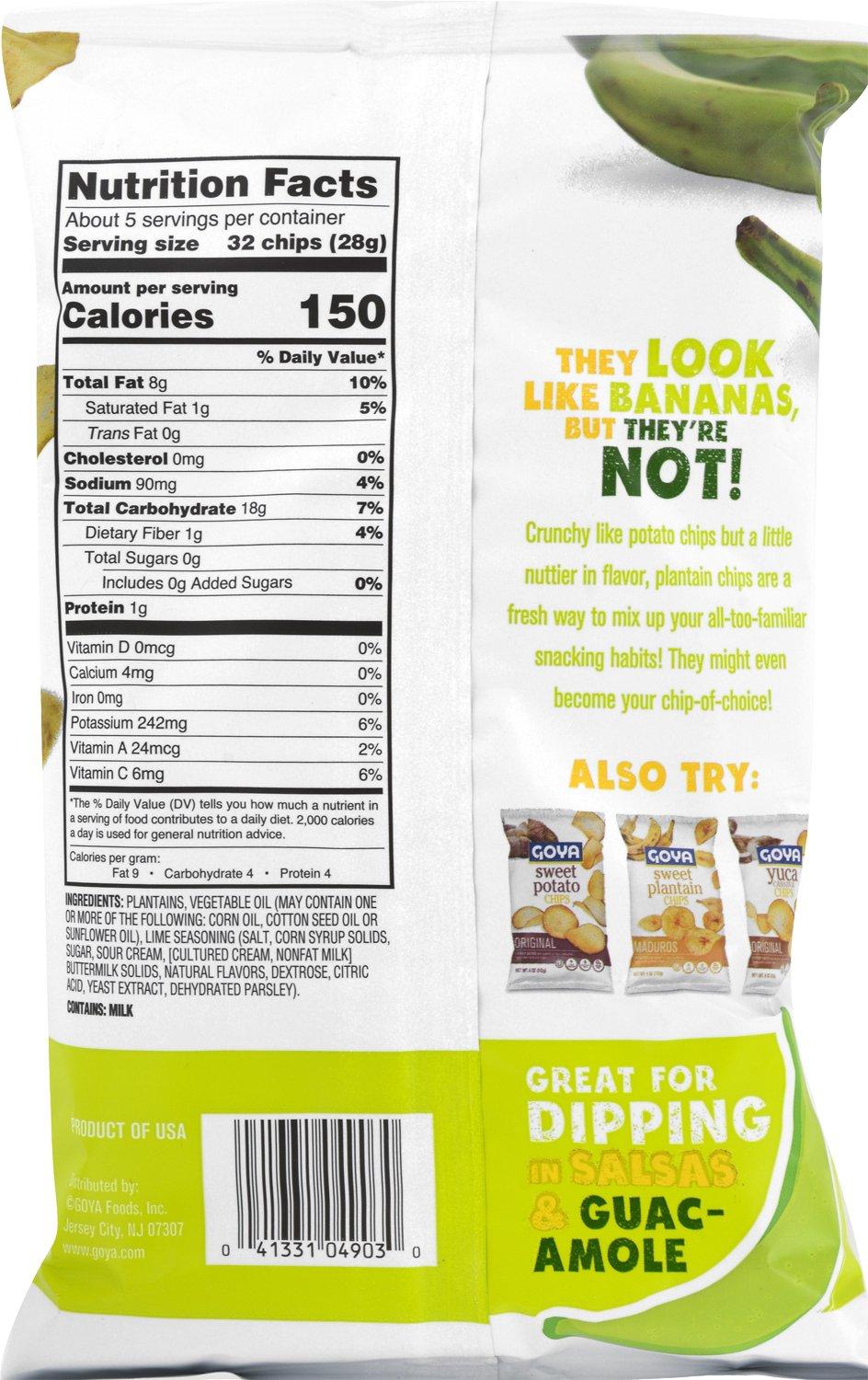 image:imageGoya Foods Plantain Chips Original 2 Ounce Pack of 20Lemon