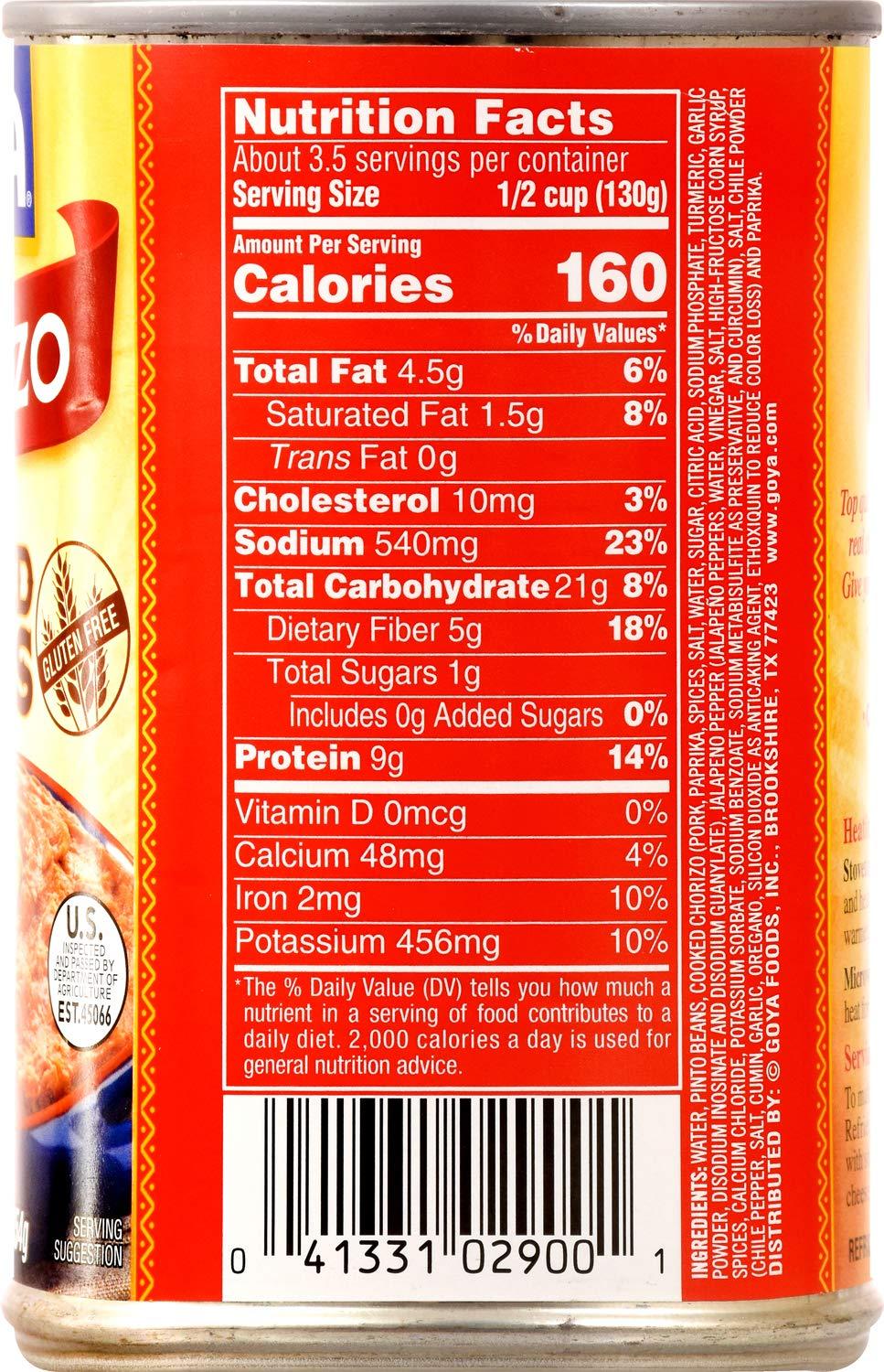 image:imageGoya Foods Refried Beans Chorizo 16 Ounce Pack of 12