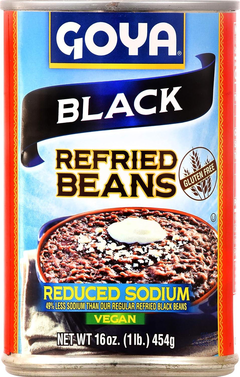 image:imageGoya Foods Refried Black Beans Reduced Sodium 16 Ounce Pack of 12