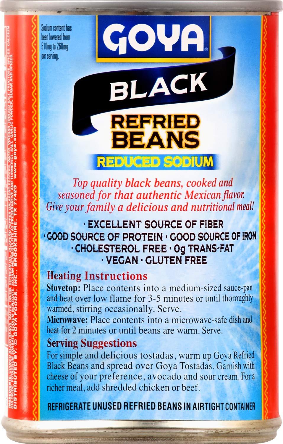 image:imageGoya Foods Refried Black Beans Reduced Sodium 16 Ounce Pack of 12