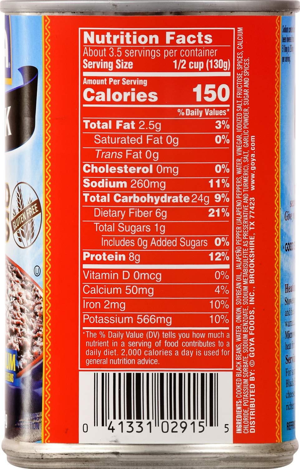 image:imageGoya Foods Refried Black Beans Reduced Sodium 16 Ounce Pack of 12