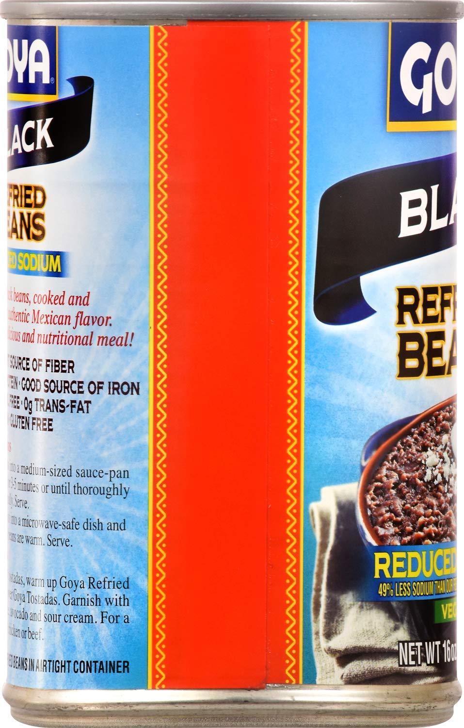 image:imageGoya Foods Refried Black Beans Reduced Sodium 16 Ounce Pack of 12