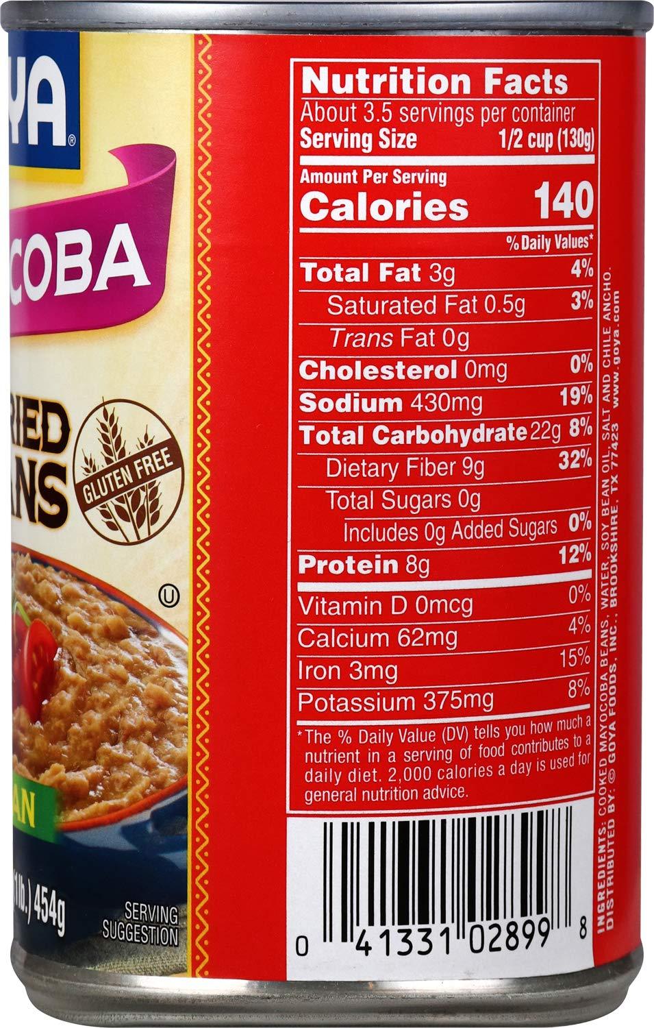 image:imageGoya Foods Refried Pinto Beans Reduced Sodium 16 Ounce Pack of 12Mayocoba