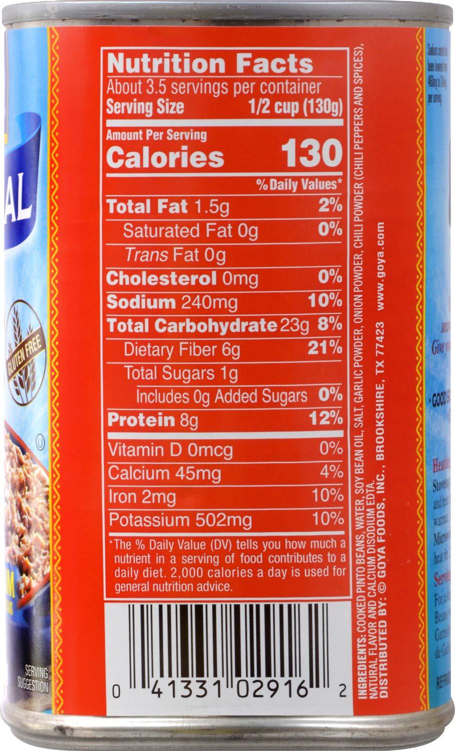 image:imageGoya Foods Refried Pinto Beans Reduced Sodium 16 Ounce Pack of 12Pinto Reduced Sodium