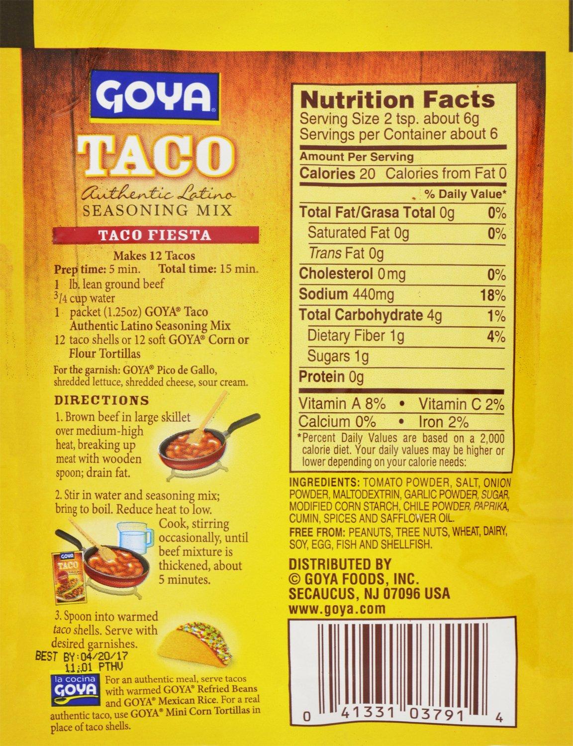 image:imageGoya Foods Taco Seasoning Mix 125 Ounce Pack of 24