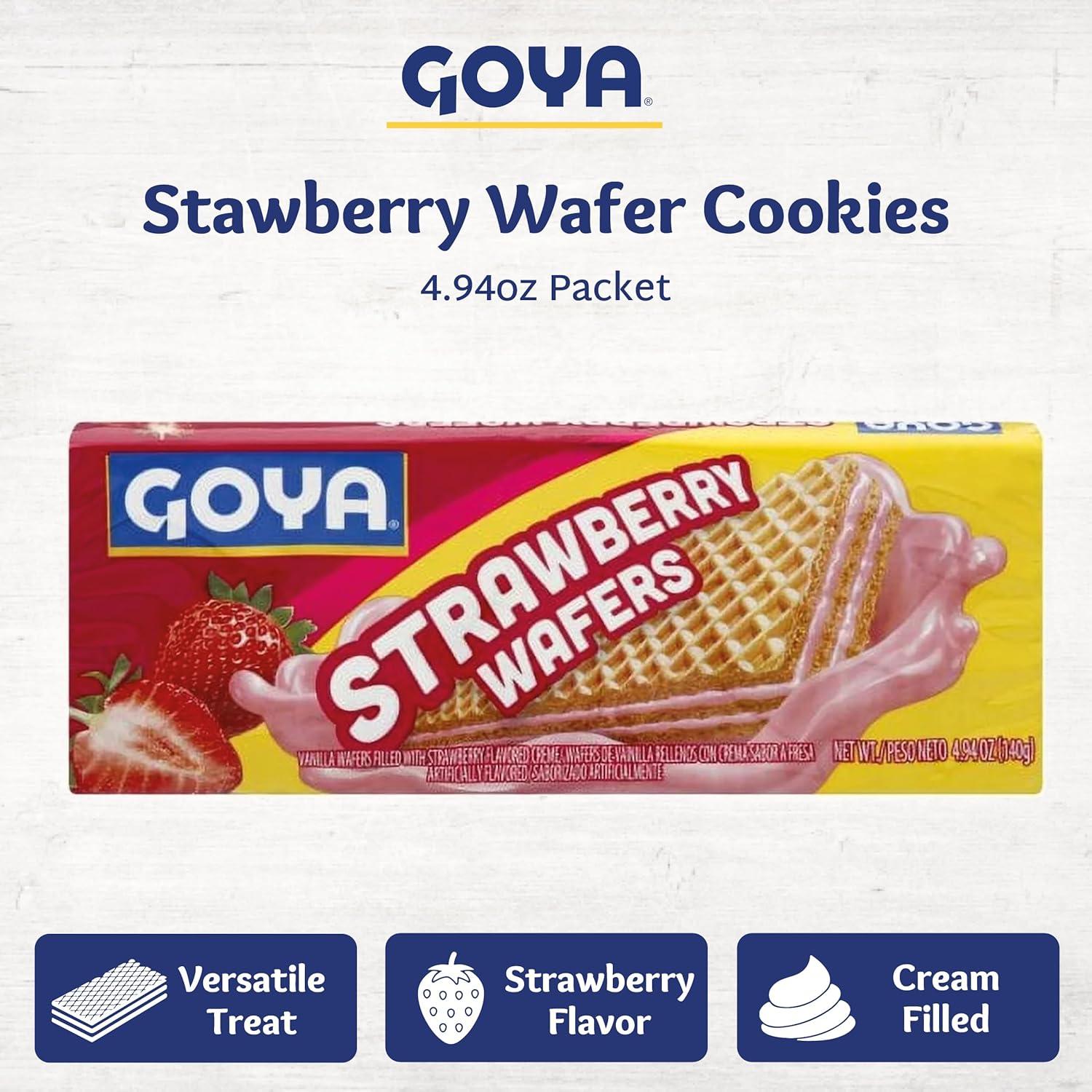 image:imageStrawberry Wafer Cookies by Goya Light and Crisp Wafer Cookies Sweet Snacks for School and Work Lunch Box Treats Baked Goods 494 oz