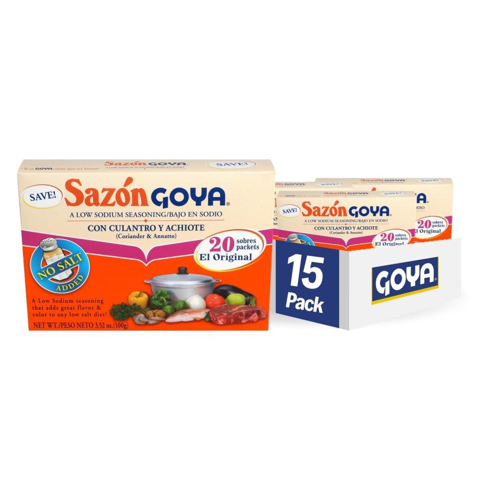 image:imageGoya Foods Sazn Seasoning with Coriander amp Annatto No Salt Added 352 Ounce Pack of 18633 Ounce Pack of 15