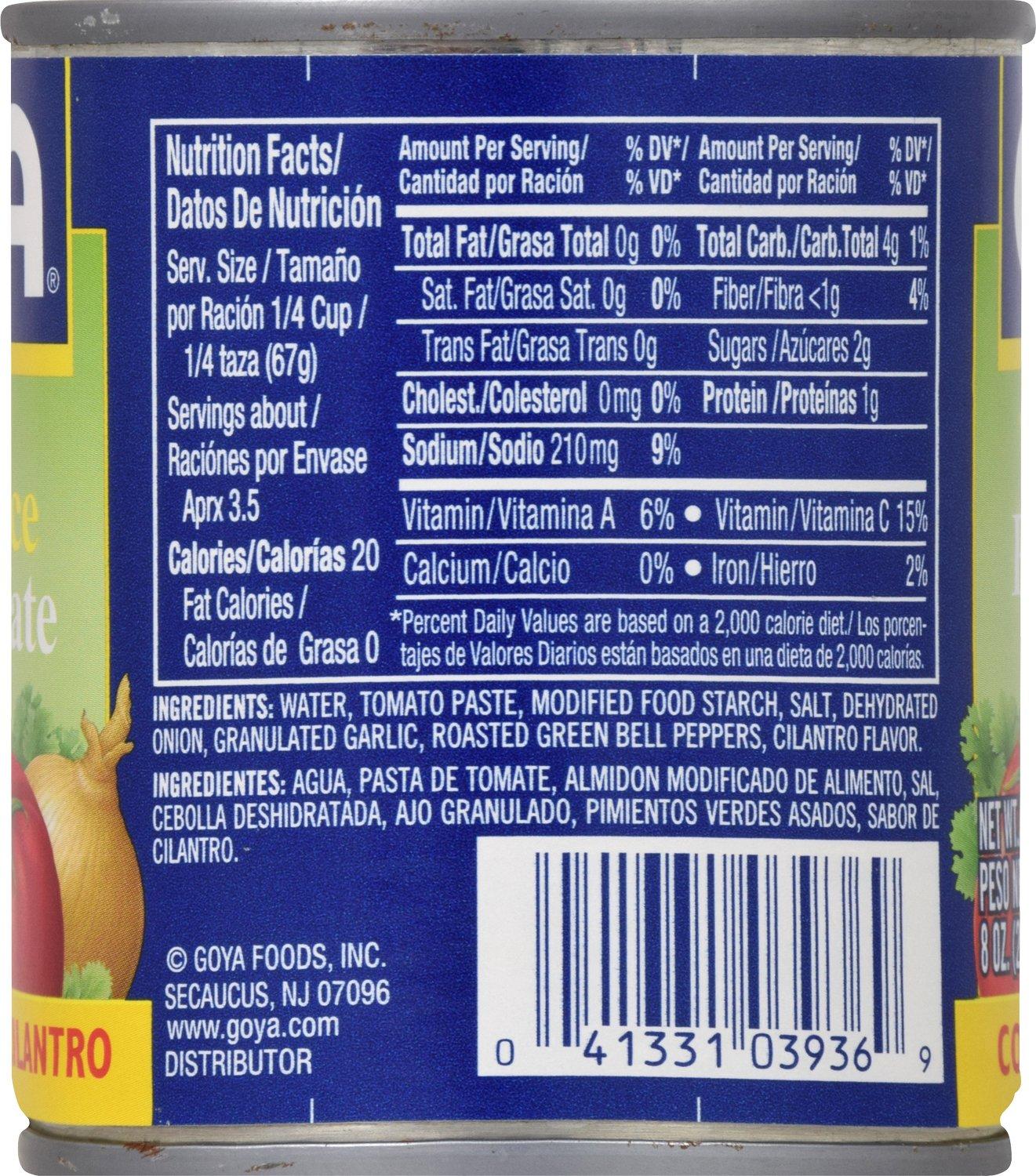 image:imageGoya Foods Tomato Sauce with Cilantro Onion amp Garlic 8 Ounce Pack of 48Garlic Tomato