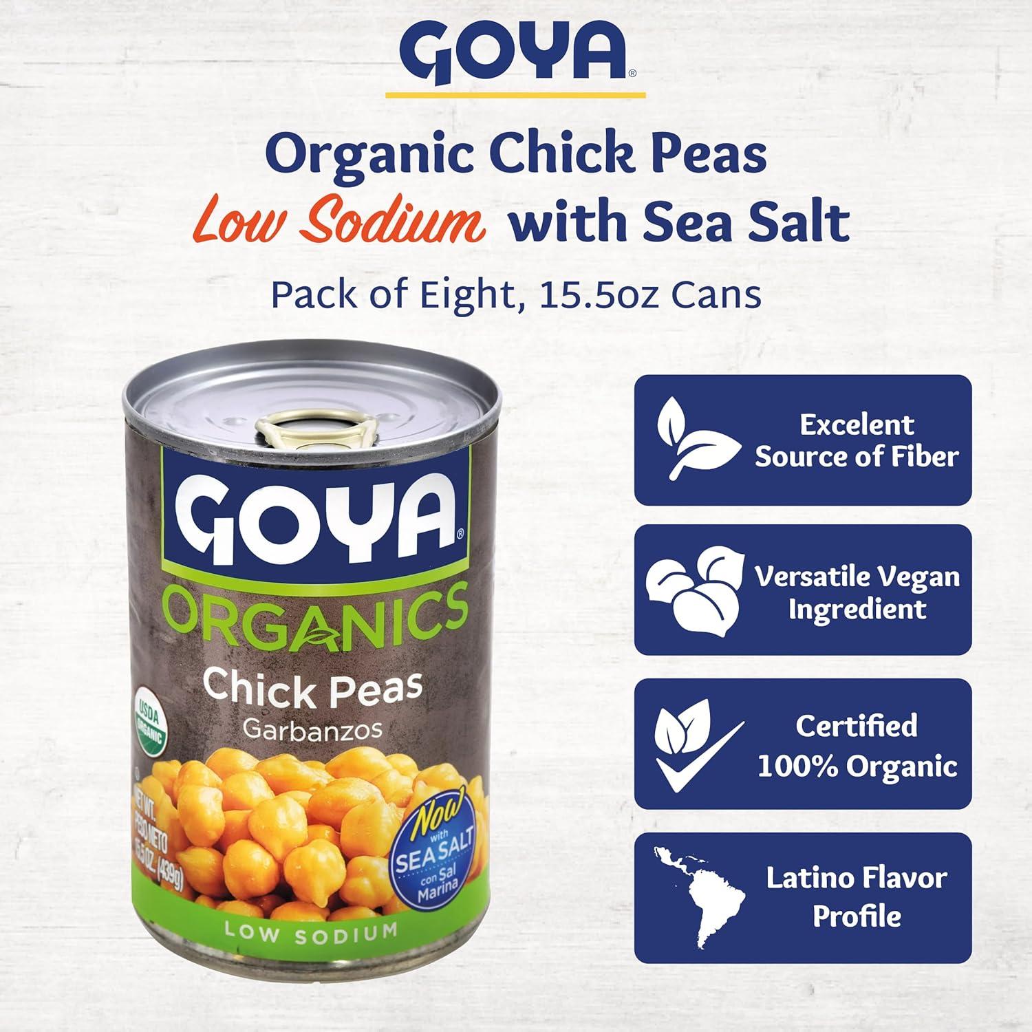 image:imageGoya Foods Organic Chick Peas Garbanzo Beans 155 Ounce Pack of 24124 Ounce Pack of 1