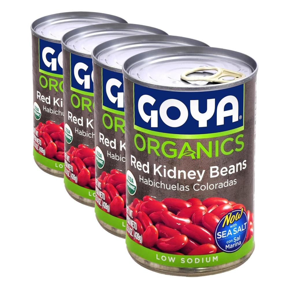 image:imageGoya Organic Red Kidney Beans Low Sodium 155 oz155 Ounce Pack of 4