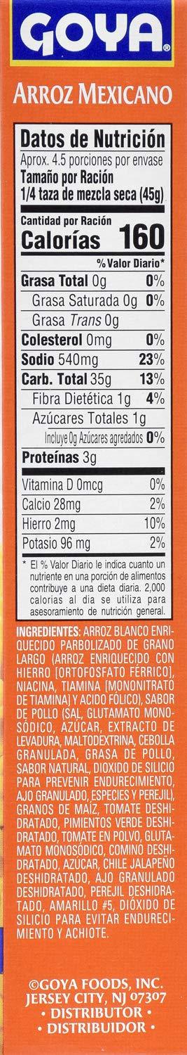 image:imageGoya Foods Mexican Rice Mix Chicken Flavor 7 Ounce Pack of 12Pepper Garlic Onion