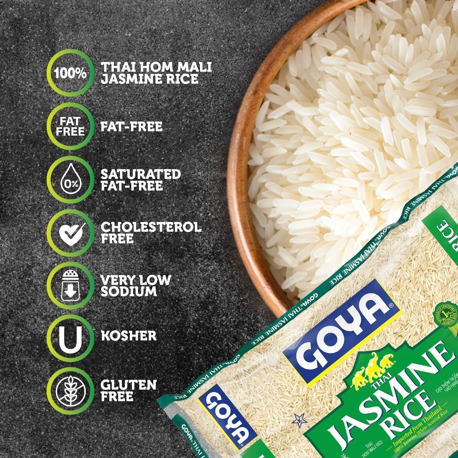 image:imageGoya Organic Thai Jasmine Rice Fat Free Sodium Free Vegan Kosher Friendly 32 OuncePack of 205 Pound Pack of 8
