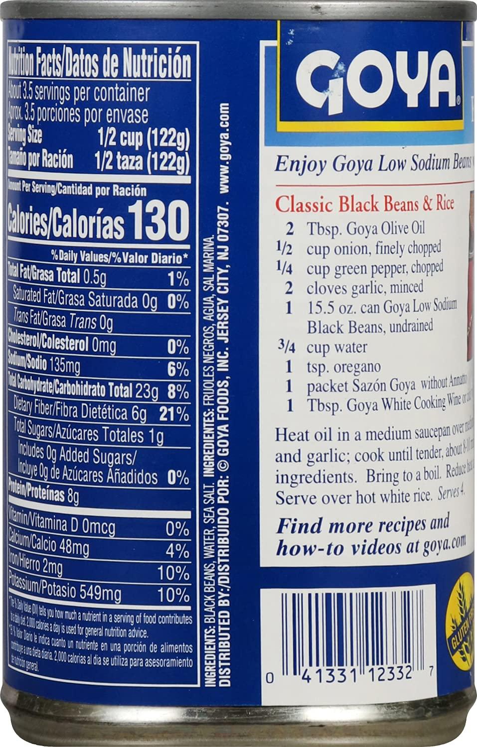 image:imageGoya Black Beans Low Sodium Canned Vegan Kosher 155 OunceBlack Beans