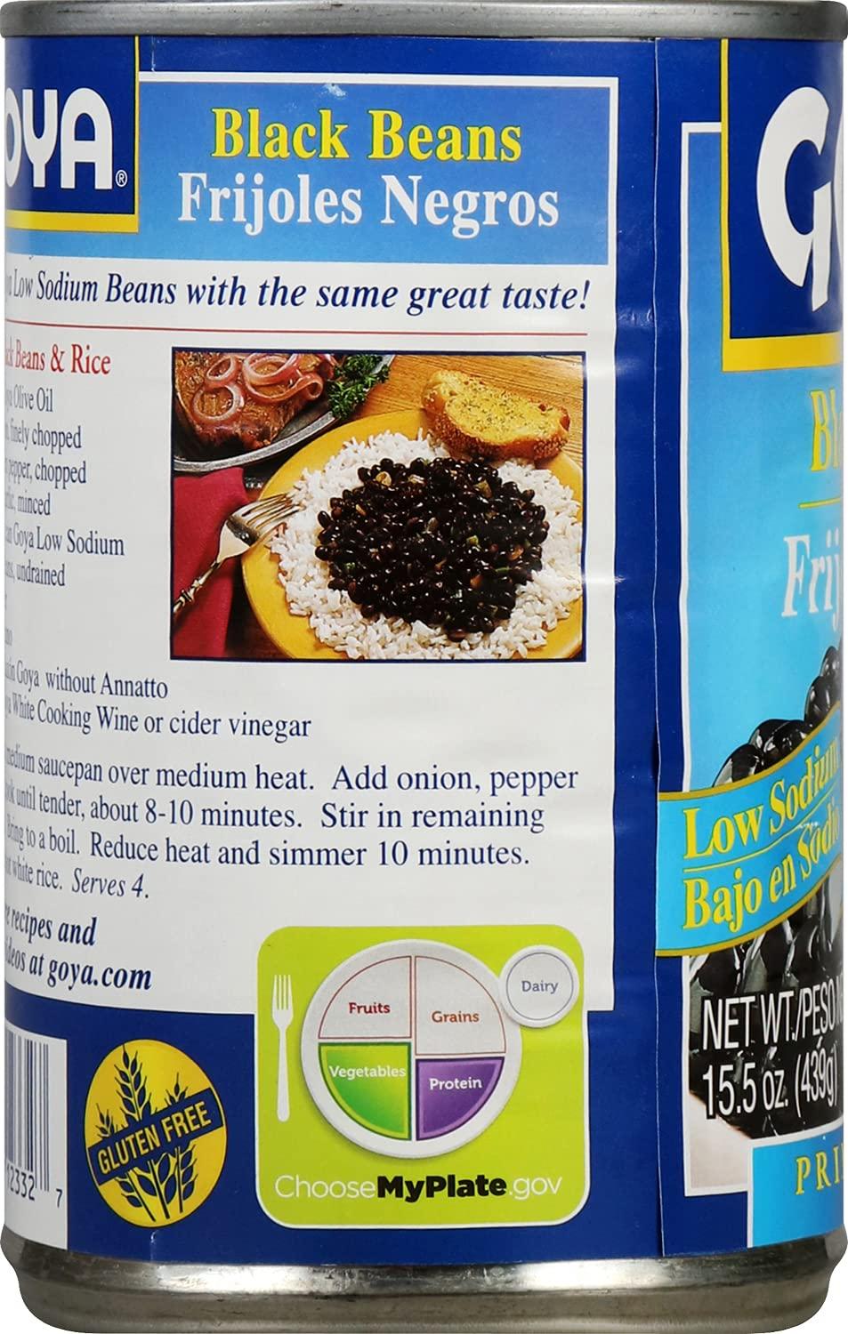 image:imageGoya Black Beans Low Sodium Canned Vegan Kosher 155 OunceBlack Beans
