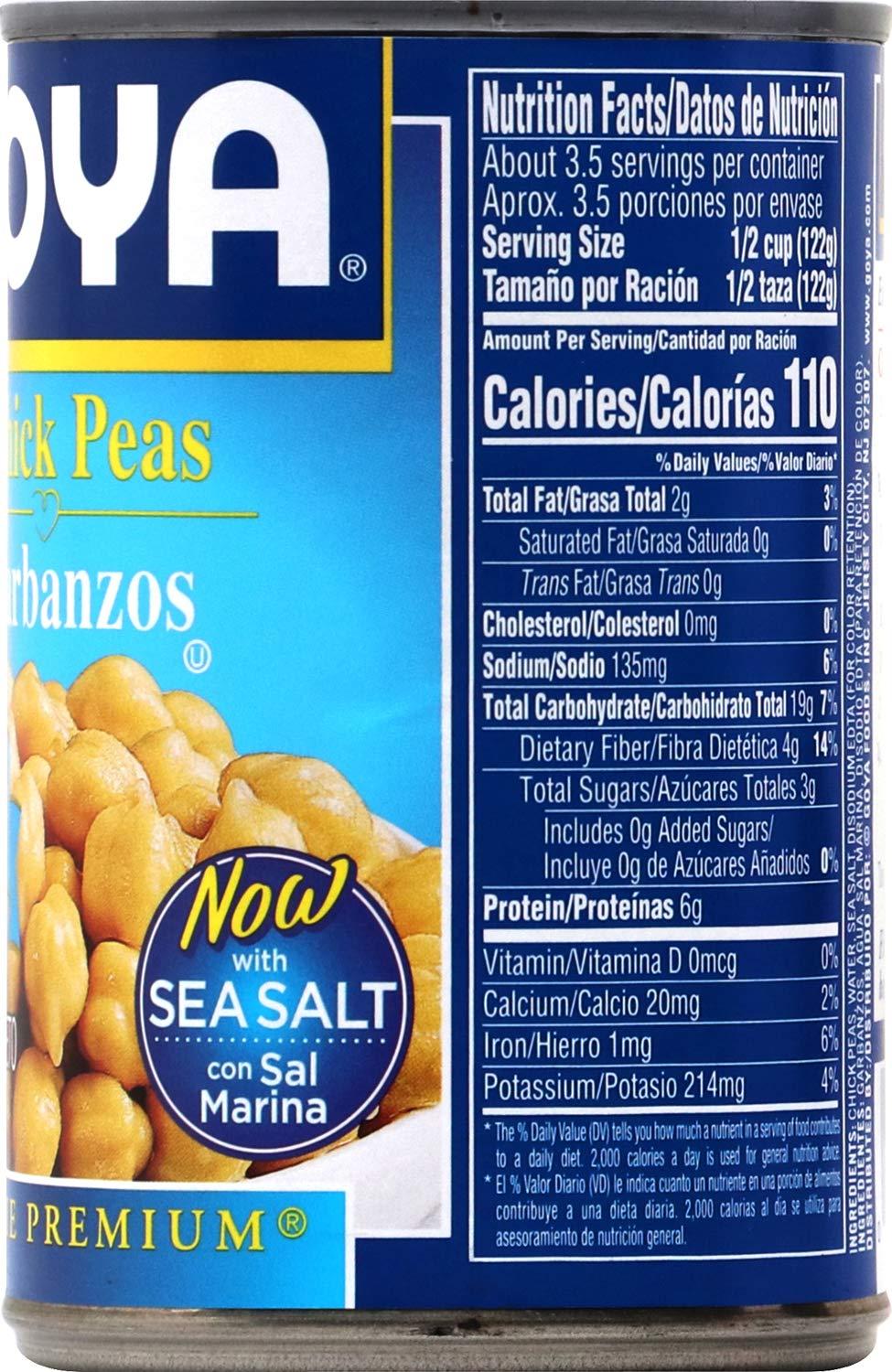 image:imageGoya Black Beans Low Sodium Canned Vegan Kosher 155 OunceChick Peas
