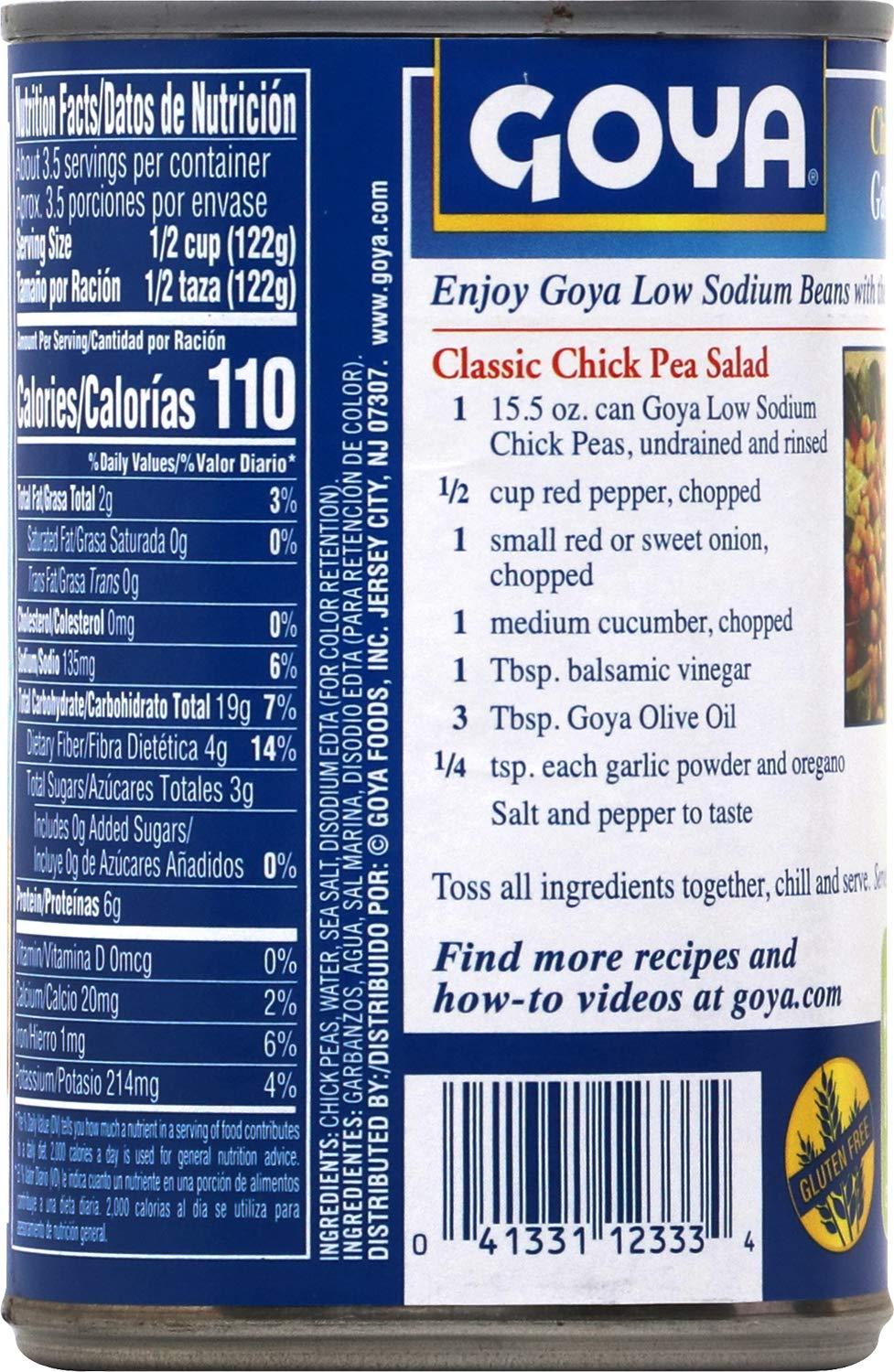 image:imageGoya Black Beans Low Sodium Canned Vegan Kosher 155 OunceChick Peas