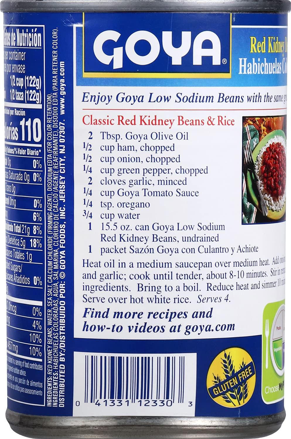 image:imageGoya Black Beans Low Sodium Canned Vegan Kosher 155 OunceRed Kidney Beans