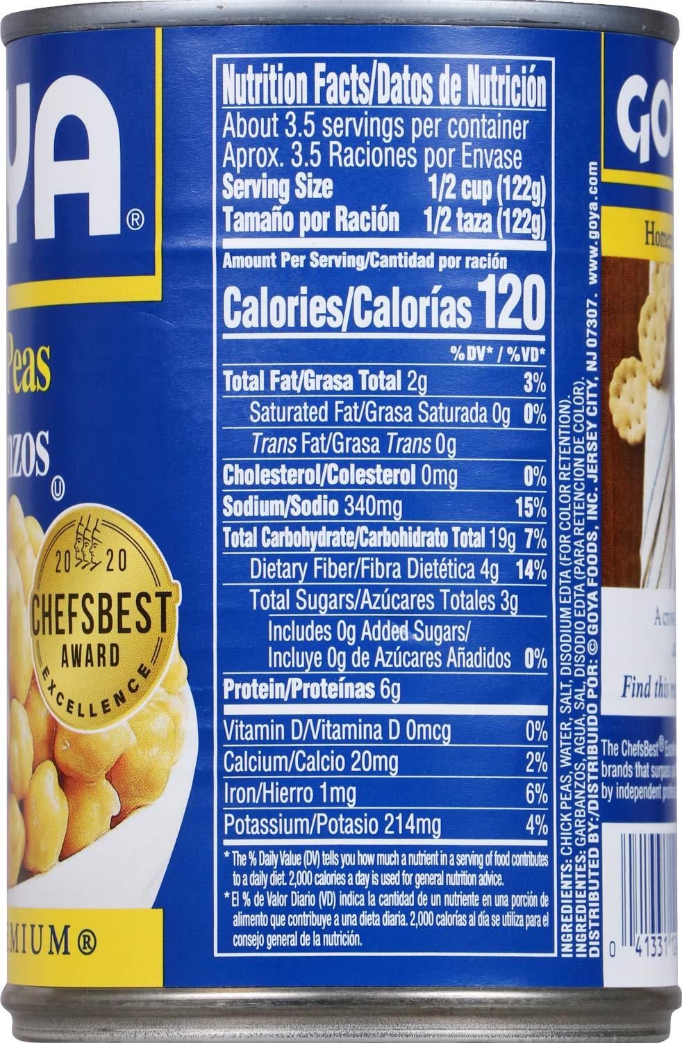 image:imageGoya Foods Chick Peas Garbanzo Beans 155 Ounce Pack of 8155 Ounce Pack of 1