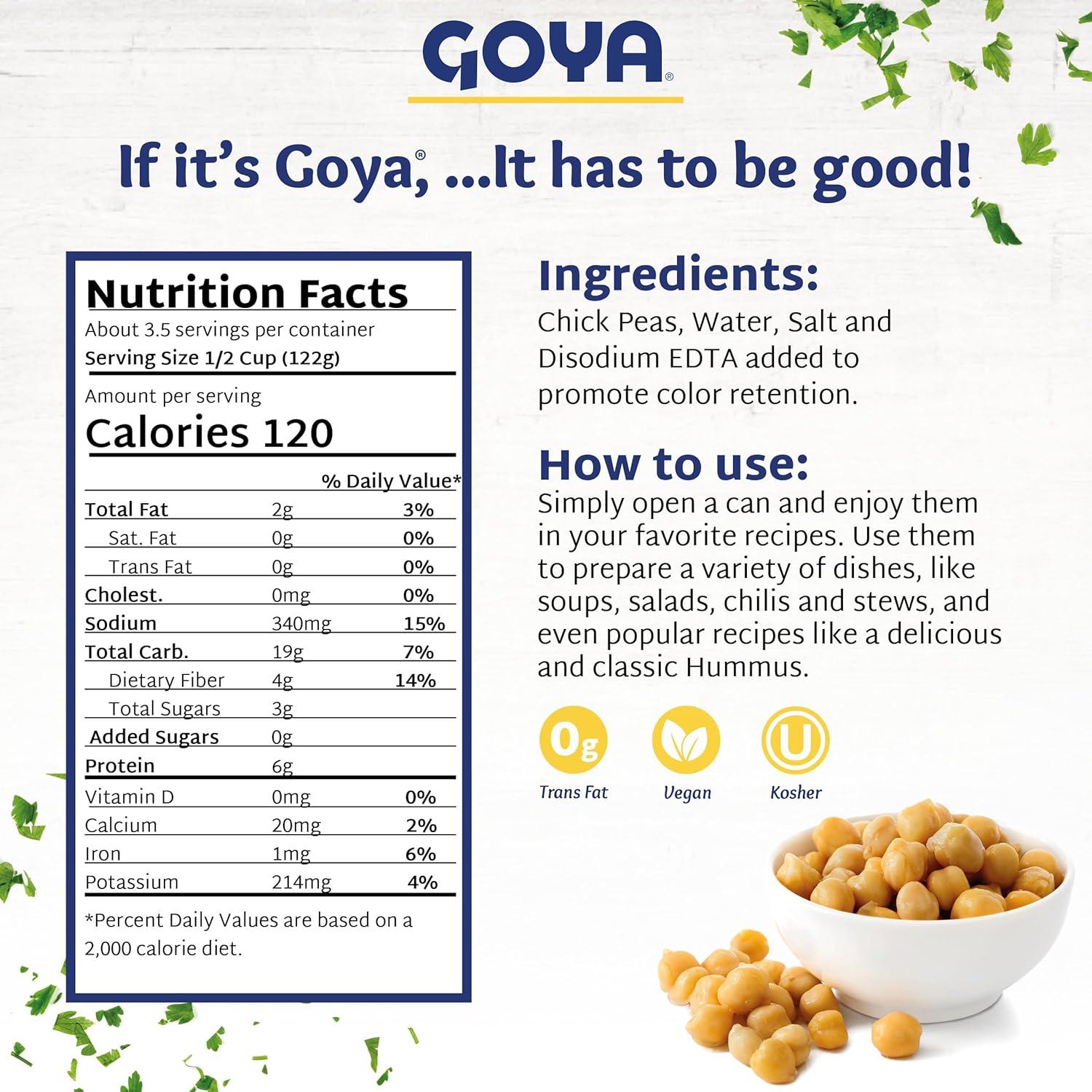 image:imageGoya Foods Chick Peas Garbanzo Beans 155 Ounce Pack of 8155 Ounce Pack of 8