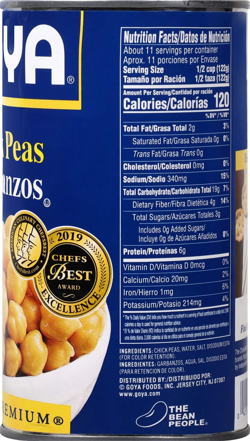 image:imageGoya Foods Chick Peas Garbanzo Beans 155 Ounce Pack of 84983 Ounce Pack of 12