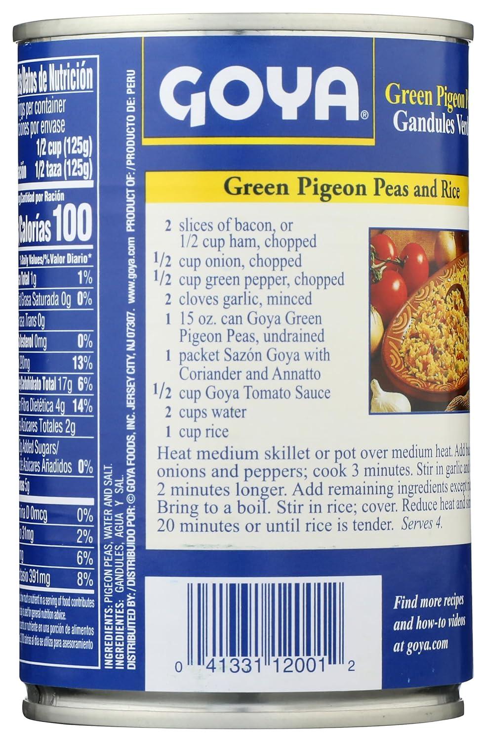 image:imageGoya Foods Green Pigeon Peas Gandules 29 Ounce Pack of 1215 Ounce Pack of 1