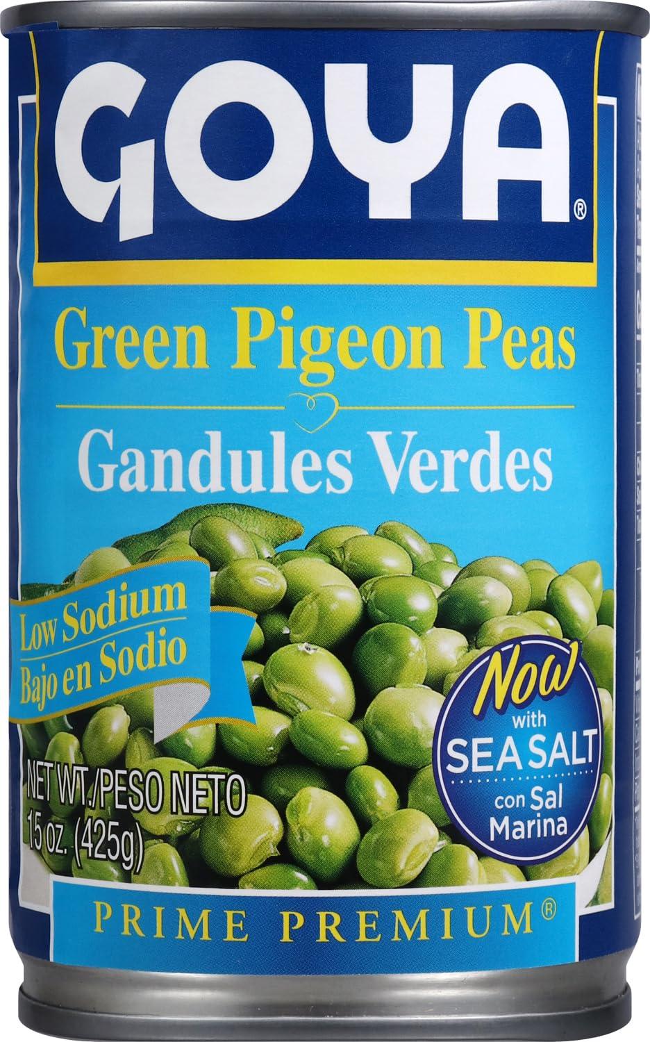 image:imageGoya Foods Green Pigeon Peas Gandules Low Sodium 15Ounce Pack of 24