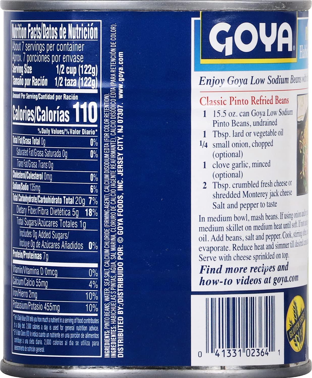 image:imageGoya Foods Low Sodium Pinto Beans 155 Ounce Pack of 2429 Ounce