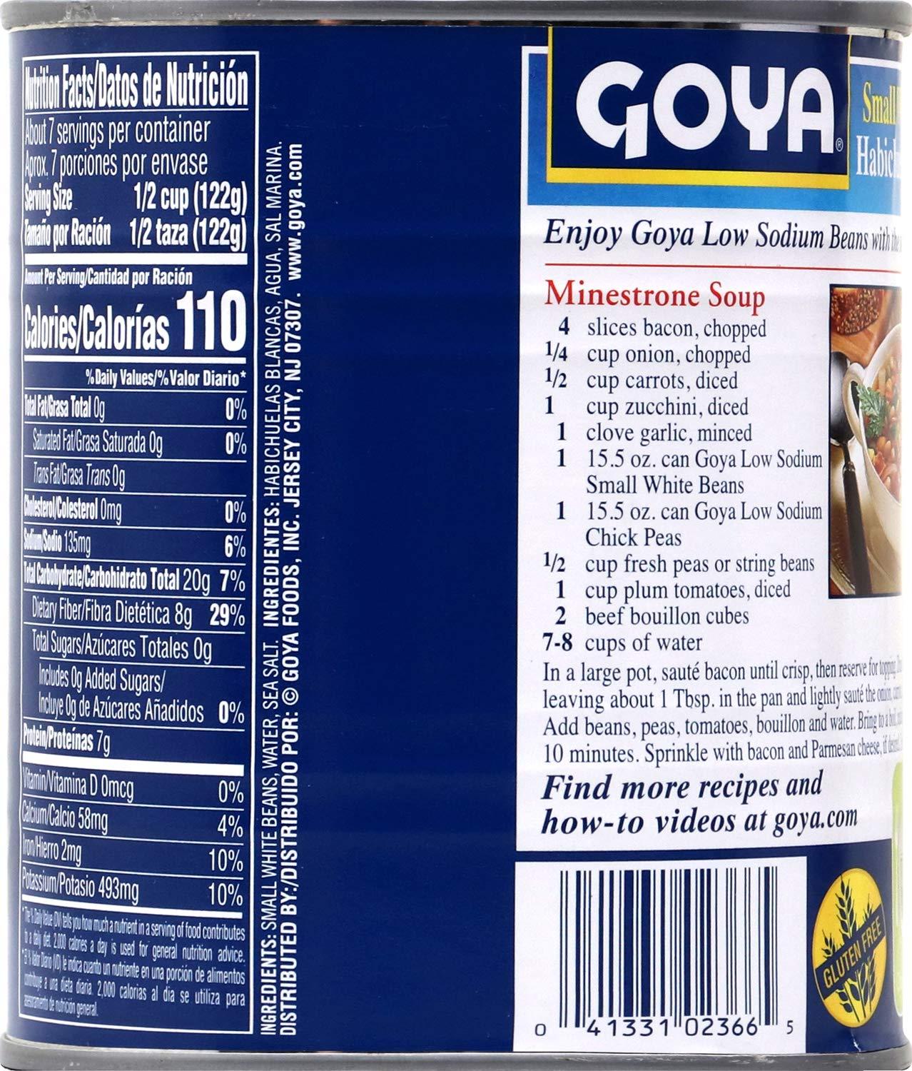 image:imageGoya Foods Low Sodium Small White Beans 155 Ounce Pack of 2429 Ounce