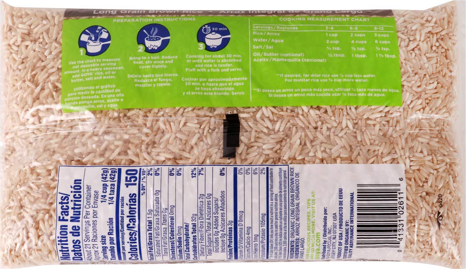 image:imageGoya Foods Organic Long Grain Brown Rice 2 Pound Pack of 12
