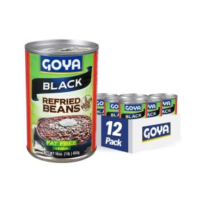 image:imageGoya Foods Refried Black Beans Fat Free 16 Ounce Pack of 12