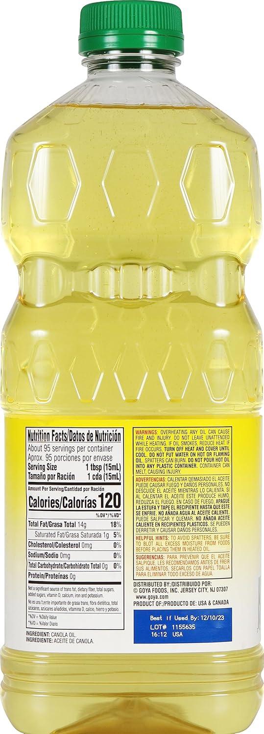 image:imageGoya Foods 100 Canola Oil 48 Fl Oz Pack of 9