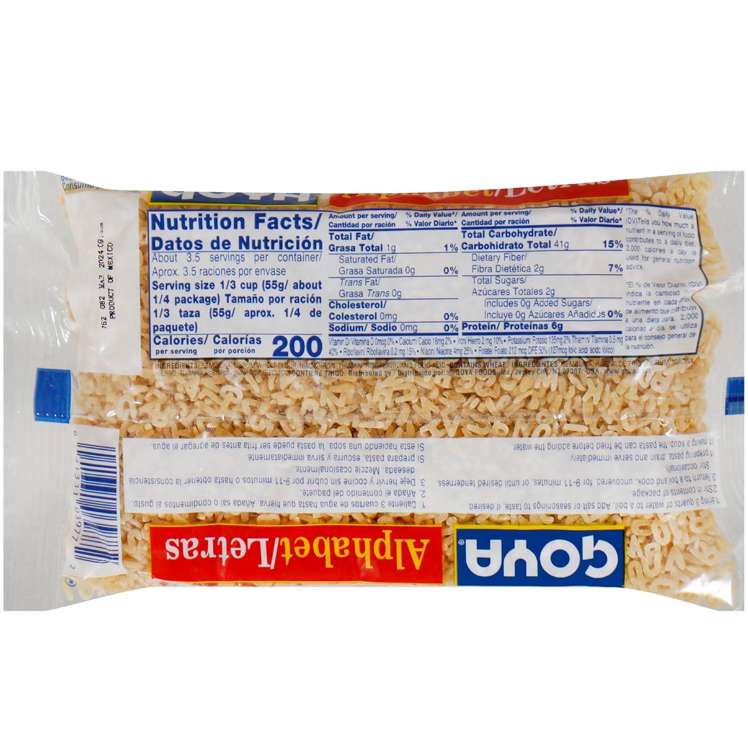 image:imageGoya Foods Alphabet Letras Pasta 7 Ounce Pack of 20Alphabet Pasta