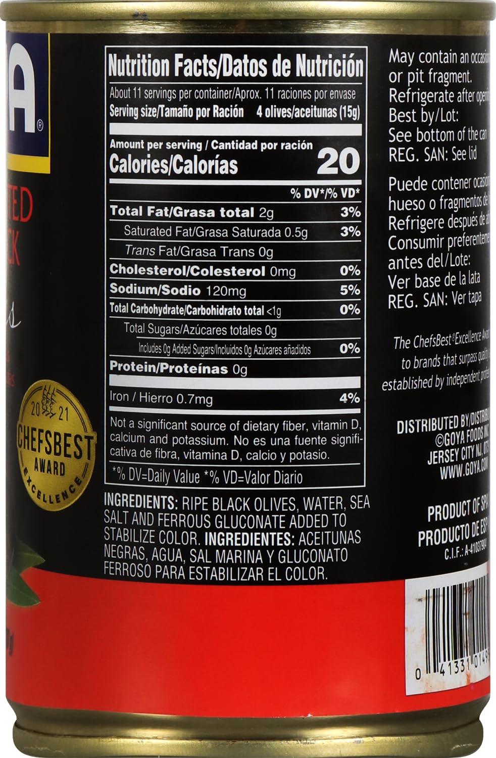 image:imageGoya Foods Large Pitted Ripe Black Olives 6 Ounce Pack of 12