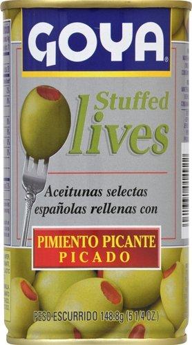 image:imageGoya Foods Manzanilla Olives Stuffed with Hot Peppers 525 Ounce Pack of 12 Golden