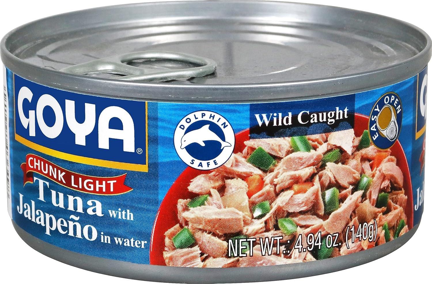 image:imageGoya Foods Chunk Light Tuna with Jalapeo Wild Caught 494 Ounce Pack of 24Jalapeno