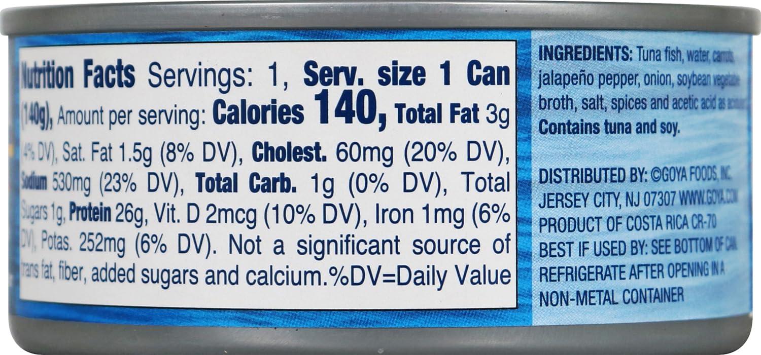 image:imageGoya Foods Chunk Light Tuna with Jalapeo Wild Caught 494 Ounce Pack of 24Jalapeno
