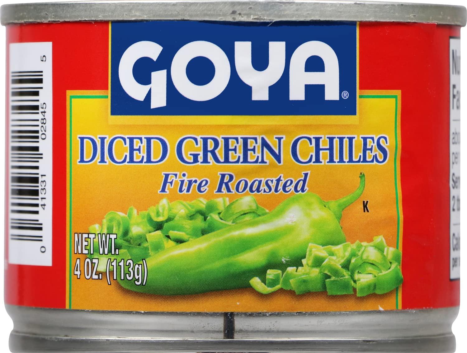 image:imageGoya Foods Diced Green Chiles Fire Roasted 4 Ounce Pack of 24