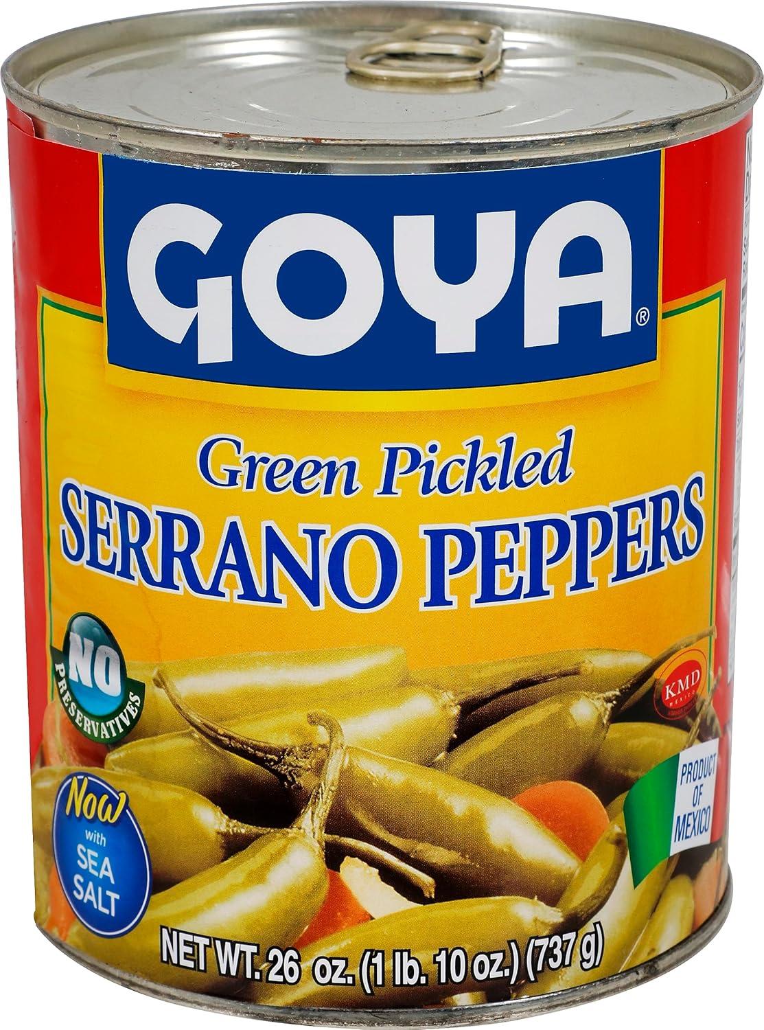 image:imageGoya Foods Green Pickled Serrano Peppers 26 Ounce Pack of 12